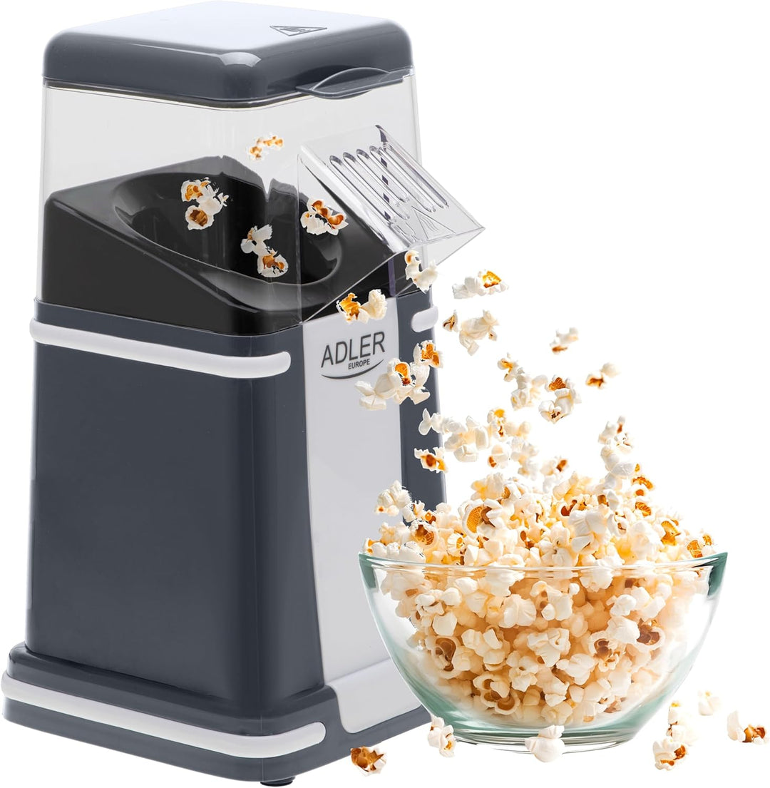 Adler AD 4511 Elektrische Popcornmaschine, 1200 W, ölfreies Verfahren, Heissluft, kompakt, modernes