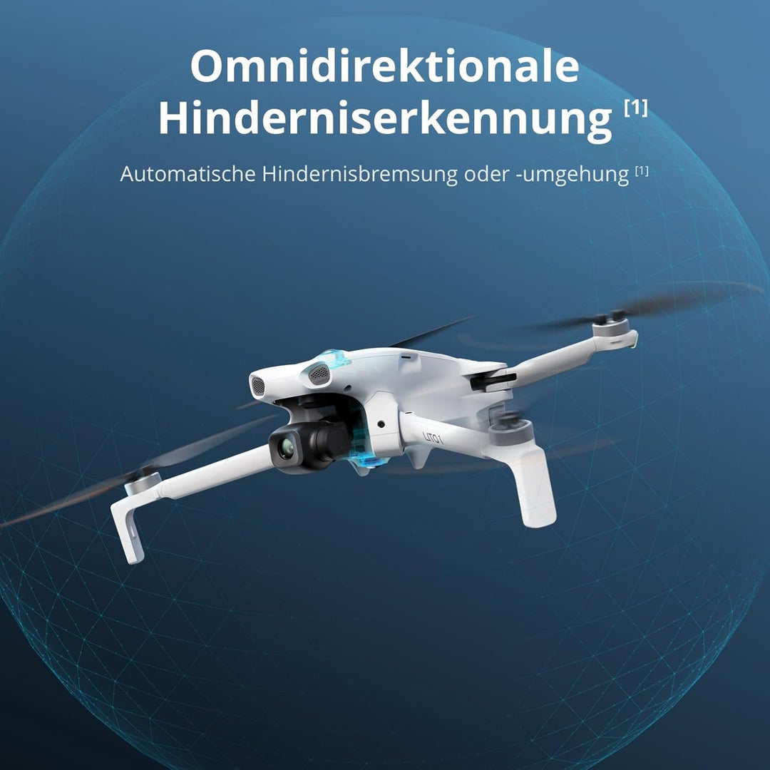 DJI Lito 1 Combo mit zwei Akkus mit DJI RC-N3, Drohne mit 4K Kamera für Einsteiger, Hinderniserkennu
