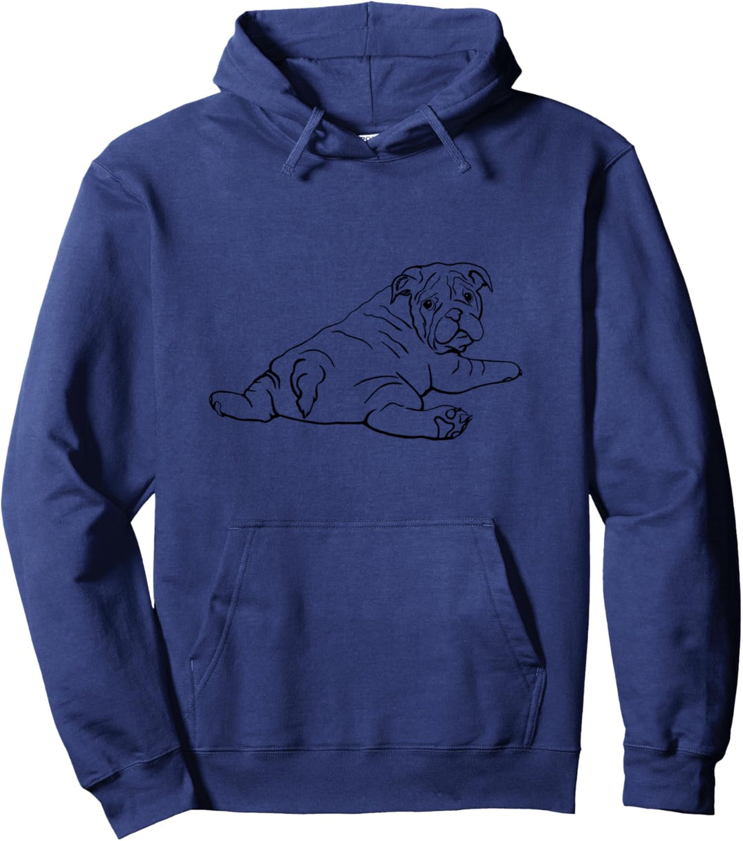 Nette Faule Hunde Faul Träge Kartoffel Slacker Line Art Pullover Hoodie