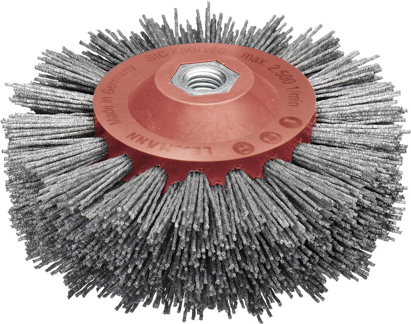 Lessmann Rundbürste gestanzt, grau ø 140 mm (18x 7 Reihen, Aufnahme: M14, Fadenstärke 1,2 mm Schleif