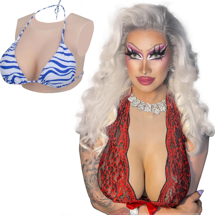 ALZRGORA Silikon Brüste Silikon Brustplatte Fake Brüste Künstliche C-G Cup für DragQueen Crossdresse
