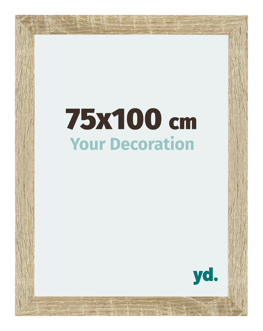 yd. Your Decoration - Bilderrahmen 75x100 cm - Sonoma Eiche - Bilderrahmen aus MDF mit Acrylglas - A