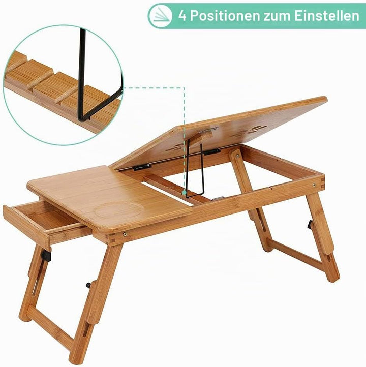Ejoyous Laptop Stand Betttisch, verstellbar und faltbar 4 Tilt Angles Laptoptisch Notebooktisch Lapd