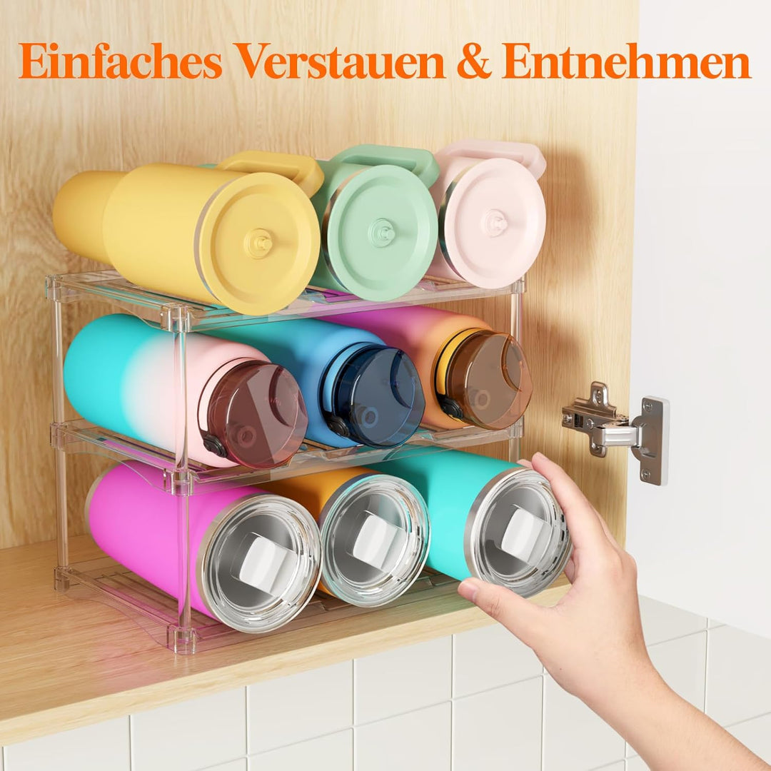 Lifewit Stapelbarer Flaschenhalter für Schrank, Gefrierschrank, Vorratskammer, Kunststoff Wasserflas