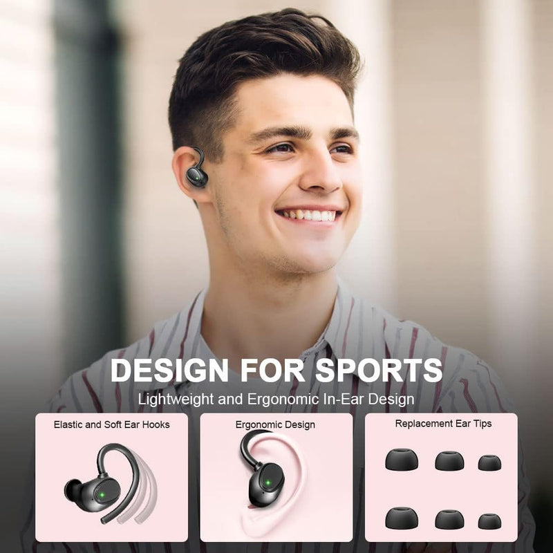 Bluetooth 5.3 Kopfhörer Sport, 2024 Upgrade Kopfhörer Kabellos In Ear Kopfhörer Bluetooth Stereo Bas