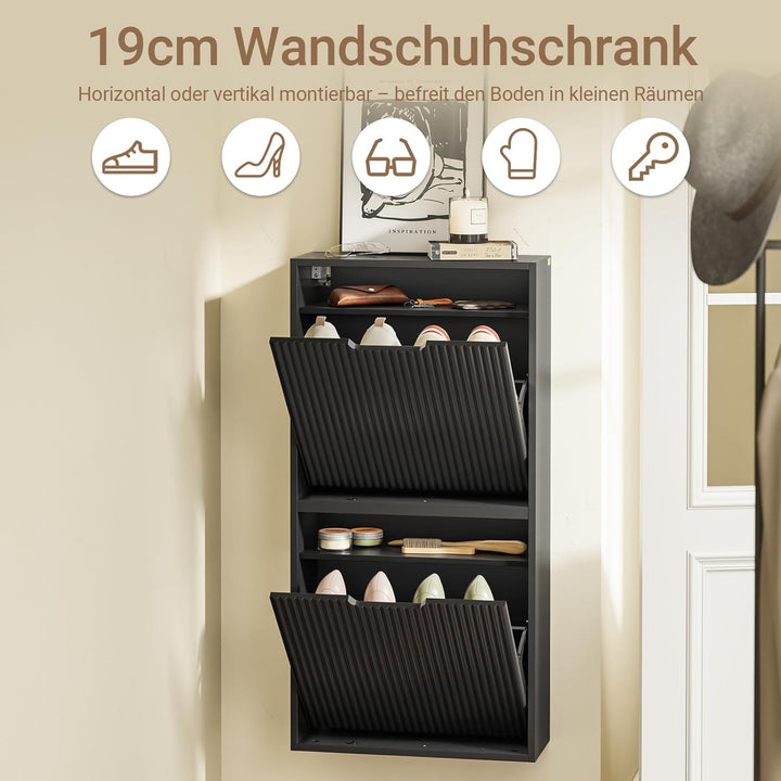 SoBuy Schuhschrank Hängend - Schuhkipper, Schuhschrank Schmal mit Horizontaler Oder Vertikaler Monta