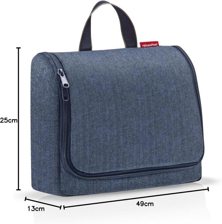 Toiletbag XL Ferringbone Dunkelblau, Dunkelblau, ESTÁNDAR, Casual Herringbone Dark Blue, Herringbone