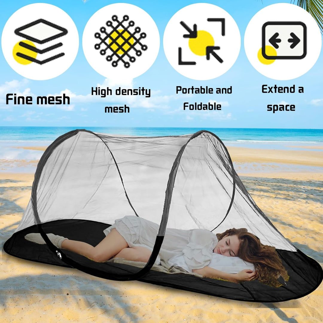 YOUYIKE Moskitonetz Reise Faltbares Pop-Up – Mosquito Netz Bett 200x72x70cm Ultralight 360° Schutz,