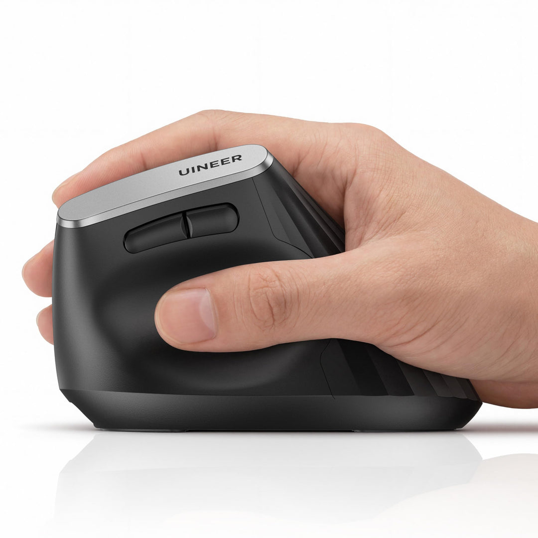 Uineer kabellose Maus, Multi-Device Tri-Mode Maus, sichtbare Leistungsstufe (2.4G+BT4.0/BT5.0) Wiede
