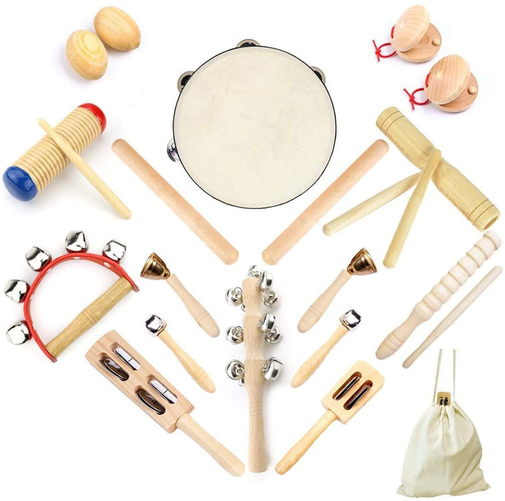 ULIFEME 23 Stück Musikinstrumente Set, Musical Instruments Holz Percussion Set für Kinder, Baby und