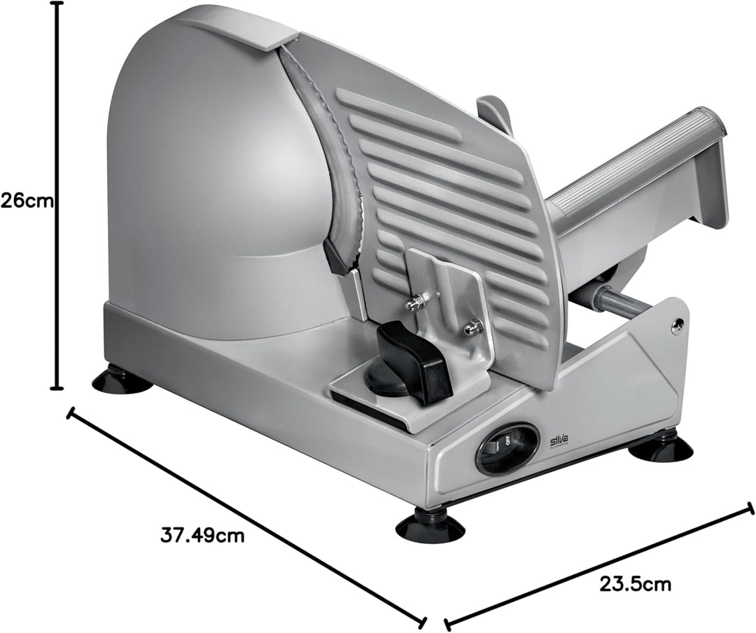 Silva Schneider Allesschneider AS 500 | 150W | Metallgehäuse | 19 cm Edelstahlmesser | Exakte Schnit