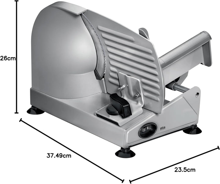 Silva Schneider Allesschneider AS 500 | 150W | Metallgehäuse | 19 cm Edelstahlmesser | Exakte Schnit