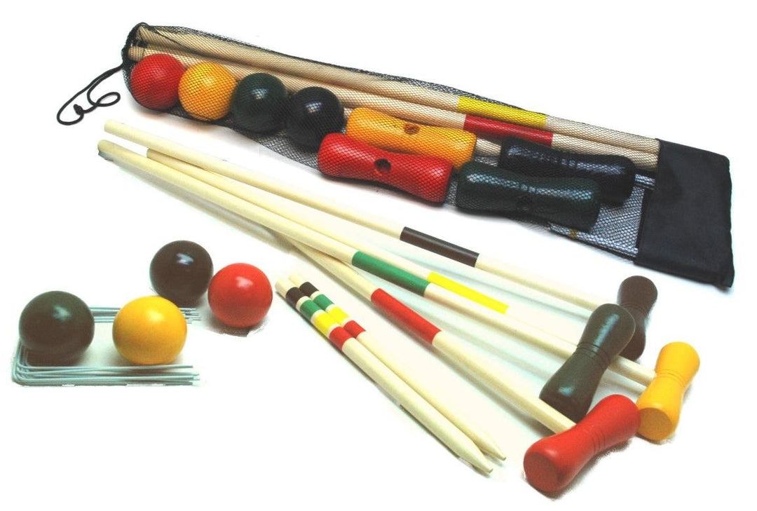 Krocket / CROQUETSATZ aus Holz 4 Spieler 80 cm