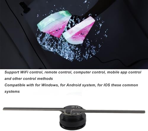 Dpofirs 3D-Hologramm-Lüfter WiFi-Projektor 16,5 Zoll, 3D-Hologramm-Werbedisplay-Lüfter, 800 X 480P H