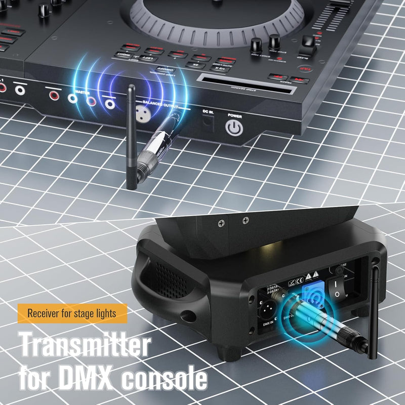 Wireless DMX Controller mit Boxen, Wireless DMX512 Transmitter/Empfänger LED Beleuchtung Licht Contr