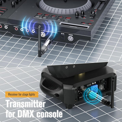 UKing Wireless DMX Controller mit Boxen, Wireless DMX512 Transmitter/Empfänger LED Lighting Controll
