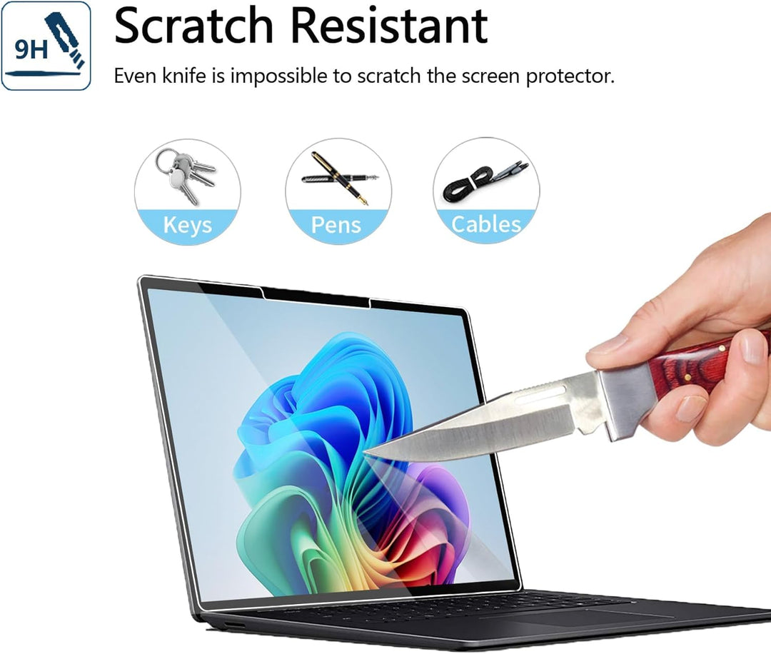 Megoo [2 Stück]-Schutzfolie für Microsoft Surface Laptop 7,kratzfest,hochempfindlich,Surface Pen kom