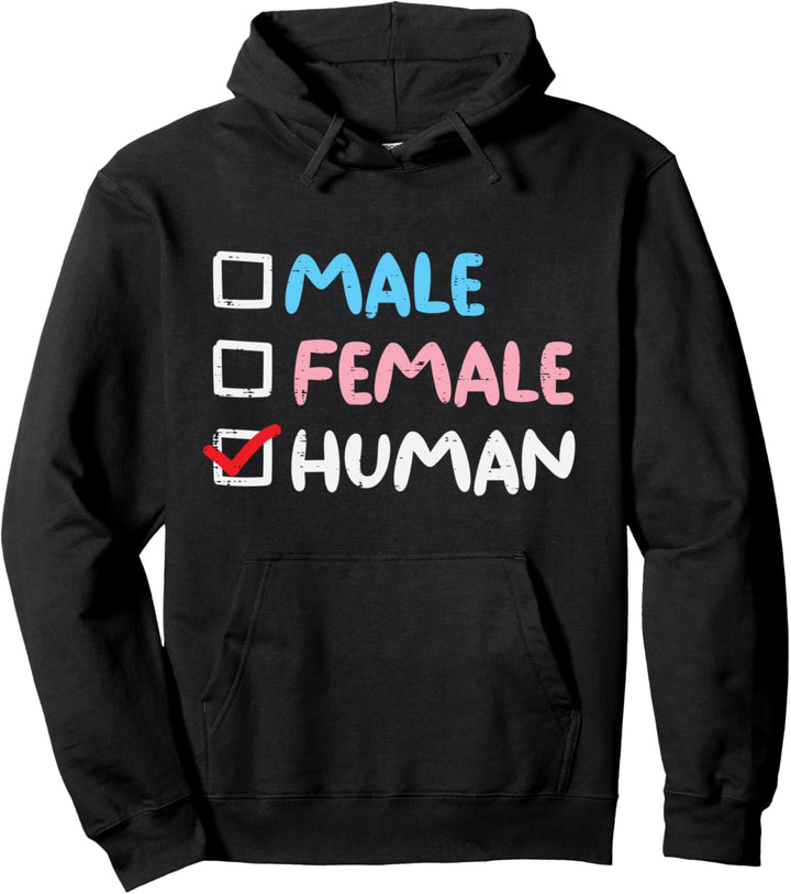 Male Female Human Transgender Trans Pride Flag Transsexual Pullover Hoodie