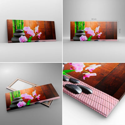 Wandbilder Dekoration Wohnzimmer Bambus Dekoration Blume Orchidee Panorama Bilder auf Leinwand 120x5