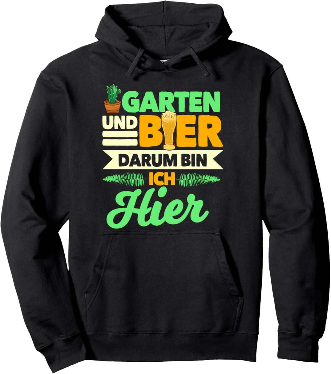 Garten und Bier, Lustiger Spruch, Gärtner Motiv Mann Pullover Hoodie