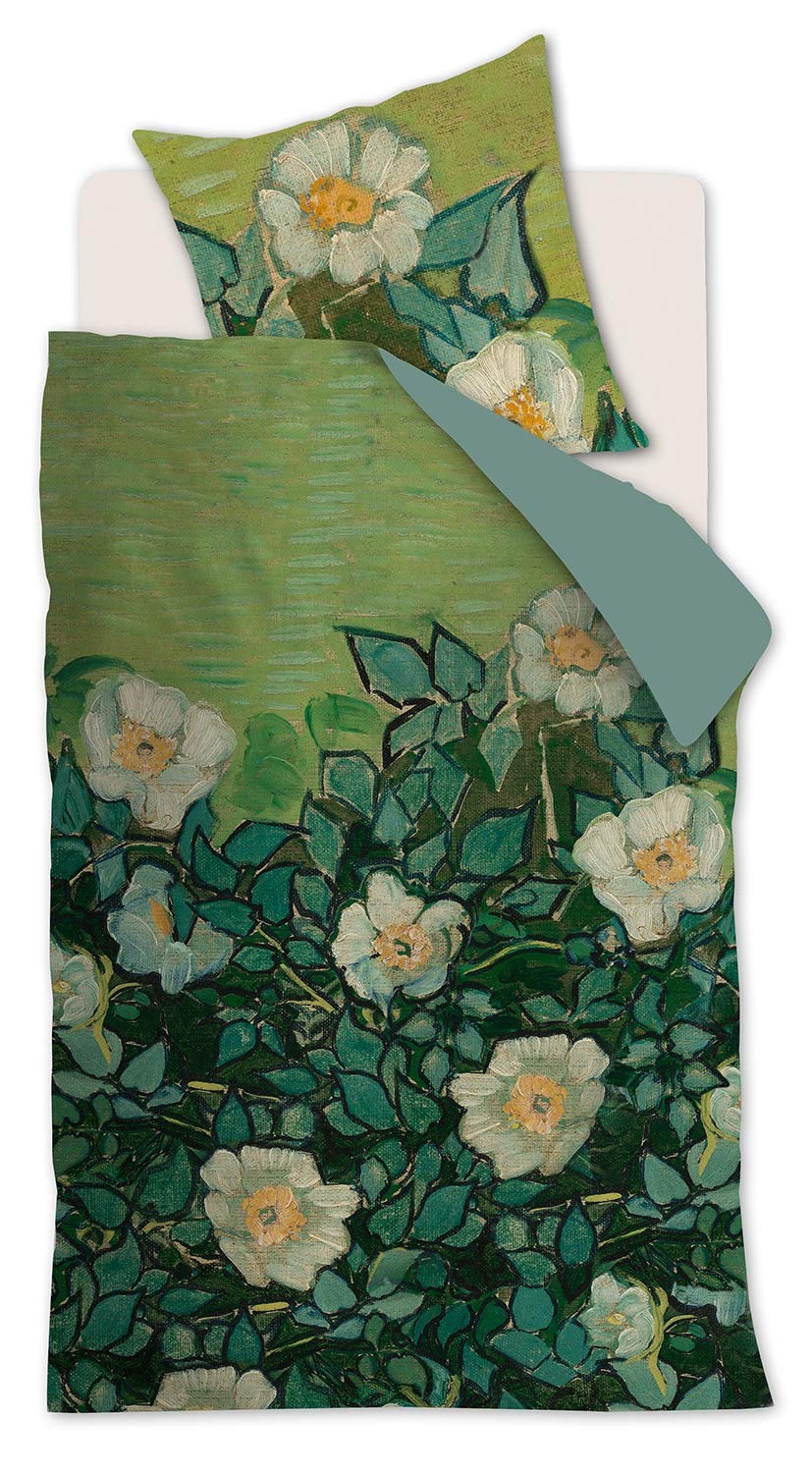 Beddinghouse Bettwäsche Van Gogh | Wild Roses Green - 135 x 200 cm 135x200 cm + 80x80 cm, 135x200 cm