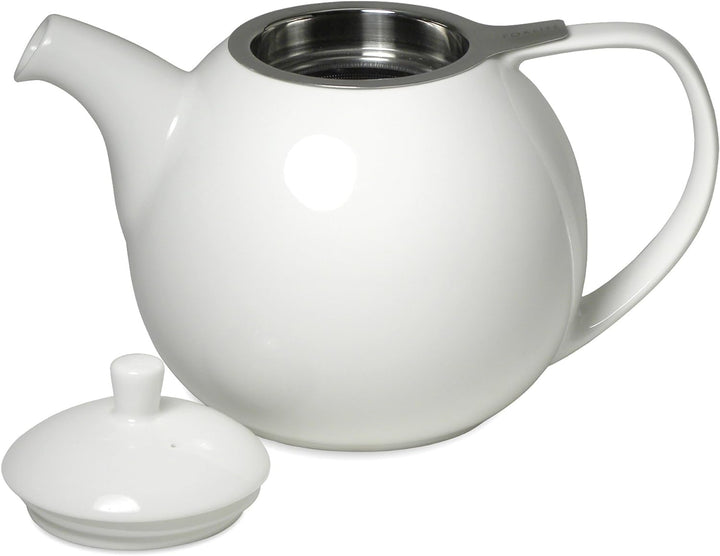 FORLIFE Curve Teekanne mit Teesieb, 1,3 l, Weiss White, White