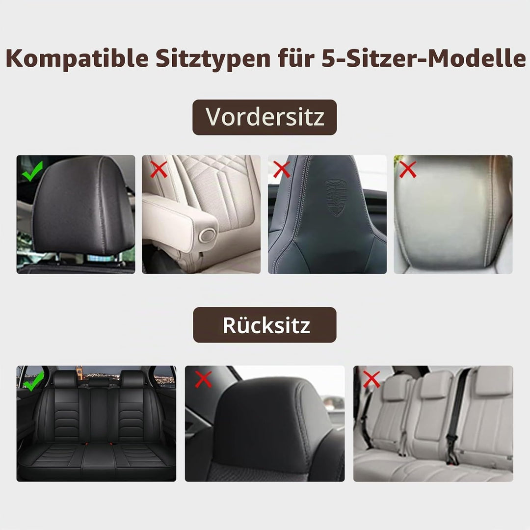 Sitzbezüge Auto 5 Stück für Volkswagen ID.3 Sitzbezug Auto Set Leder Vordersitze Schonbezug Autositz