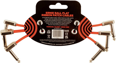 Ernie Ball Flachband-Patchkabel, 3er-Pack, 15,24 cm, Rot Rot 15 cm 3 Stück, Rot 15 cm 3 Stück