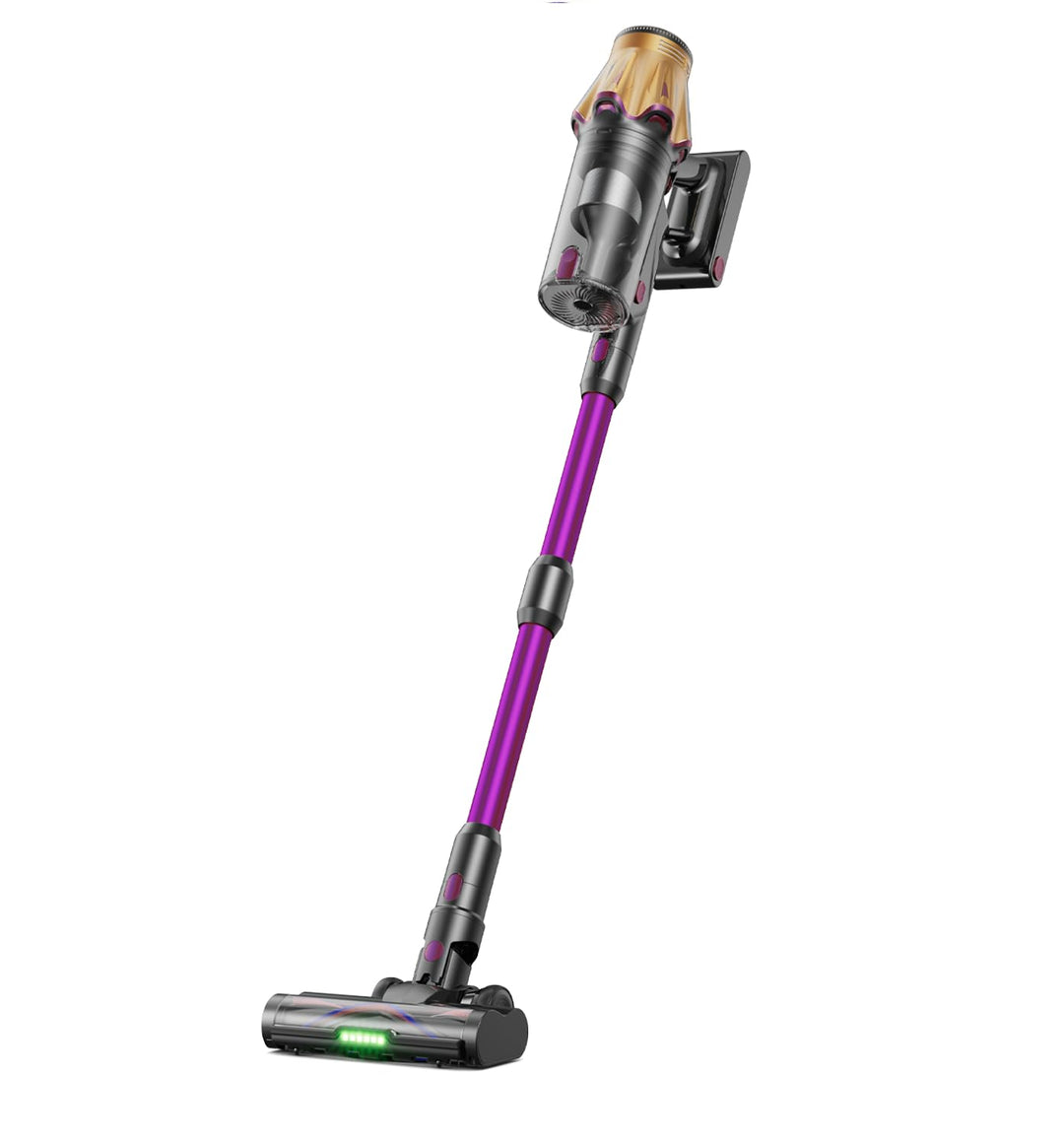 Akku Staubsauger, 1,8L Staubsauger Kabellos mit Display, Anti-Tangle-Bürste, Selbststehend, Wandlade