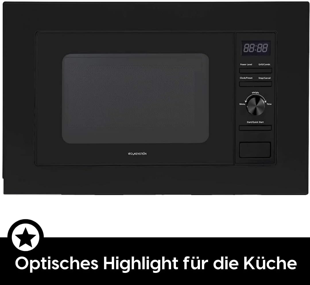 WOLKENSTEIN WMW800-20GB I 800W Mikrowellenleistung I 20L Garraum I 6 Leistungsstufen I 9 Garprogramm