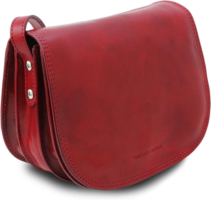 Tuscany Leather Isabella Klassische Umhängetasche aus Leder Rot, Rot