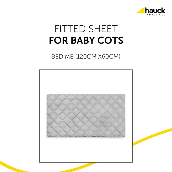 hauck Baby Spannbettlaken Bed Me 120x60 cm Spannbettuch für Reisebett Matratzen, Weiche Steppung, El