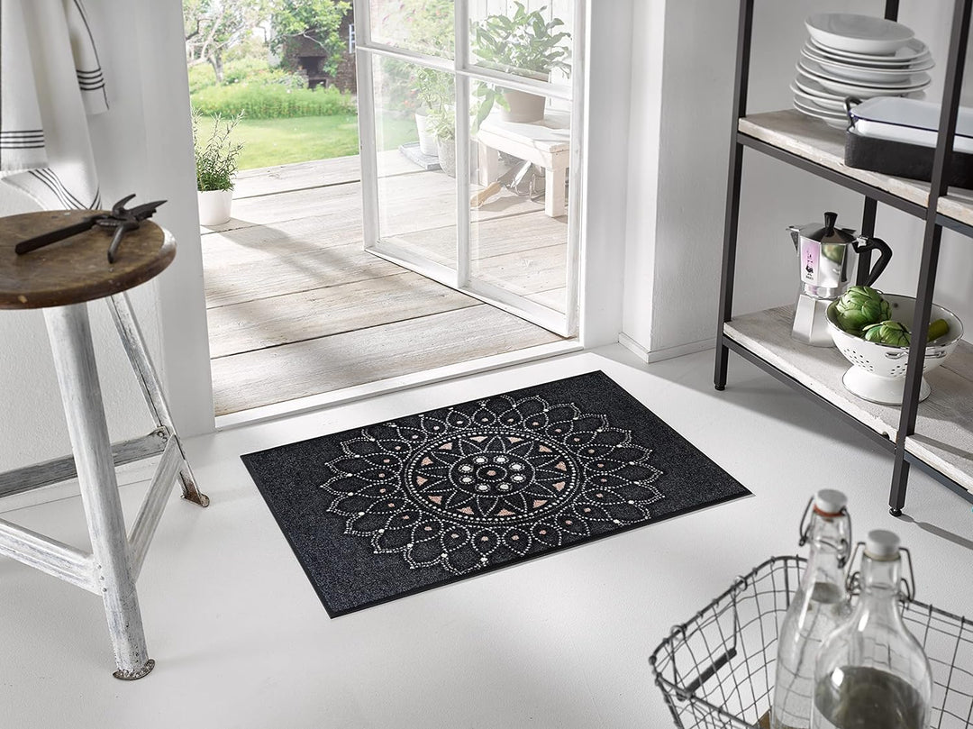 wash+dry Fussmatte, Purnima 50x75cm, innen und aussen, waschbar 50 cm x 75 cm Grau, 50 cm x 75 cm Gr