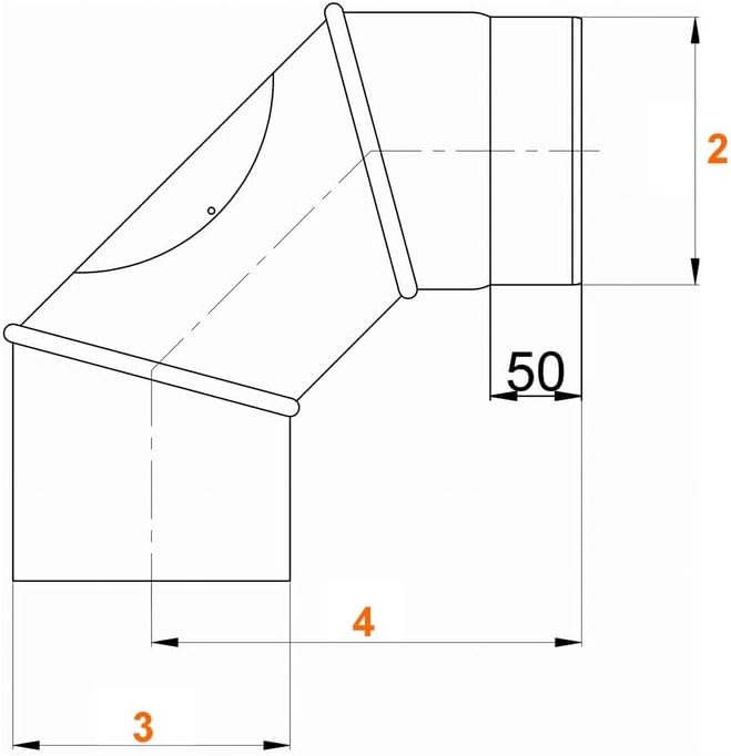 Ofenrohr Bogen Schwarz Ø 150 mm – Verstellbar 0–90° mit Reinigungsöffnung - Kaminrohr Bogen von 0 bi