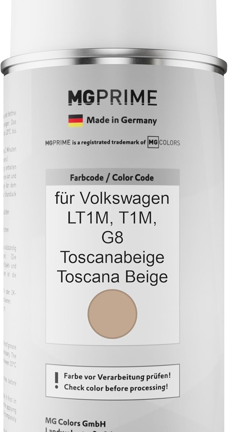 MG PRIME Autolack Sprühdosen Set für Volkswagen VW LT1M / T1M / G8 Toscanabeige/Toscana Beige Basisl
