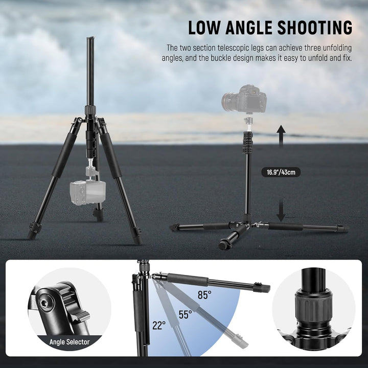 NEEWER Fotografie Licht Stand, 1.5-6.4ft/47-195cm Aluminium Reversible Studio Beleuchtung Stativ, Po