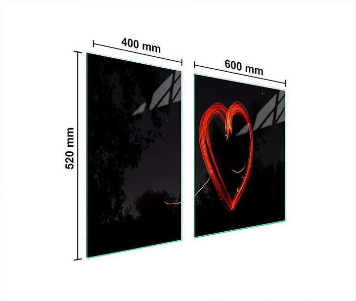 TMK ArtDeko Herdabdeckplatte 2 Teilig 40x52 + 60x52 cm - Spritzschutz Herdabdeckung – Herdschutz aus