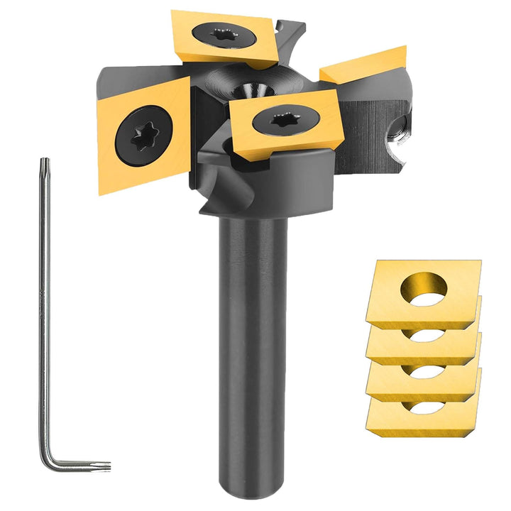 SpeTool Planfräser 8mm Schaft 38.1mm Schnittdurchmesser Planfräser mit 4 austauschbaren Hartmetallme