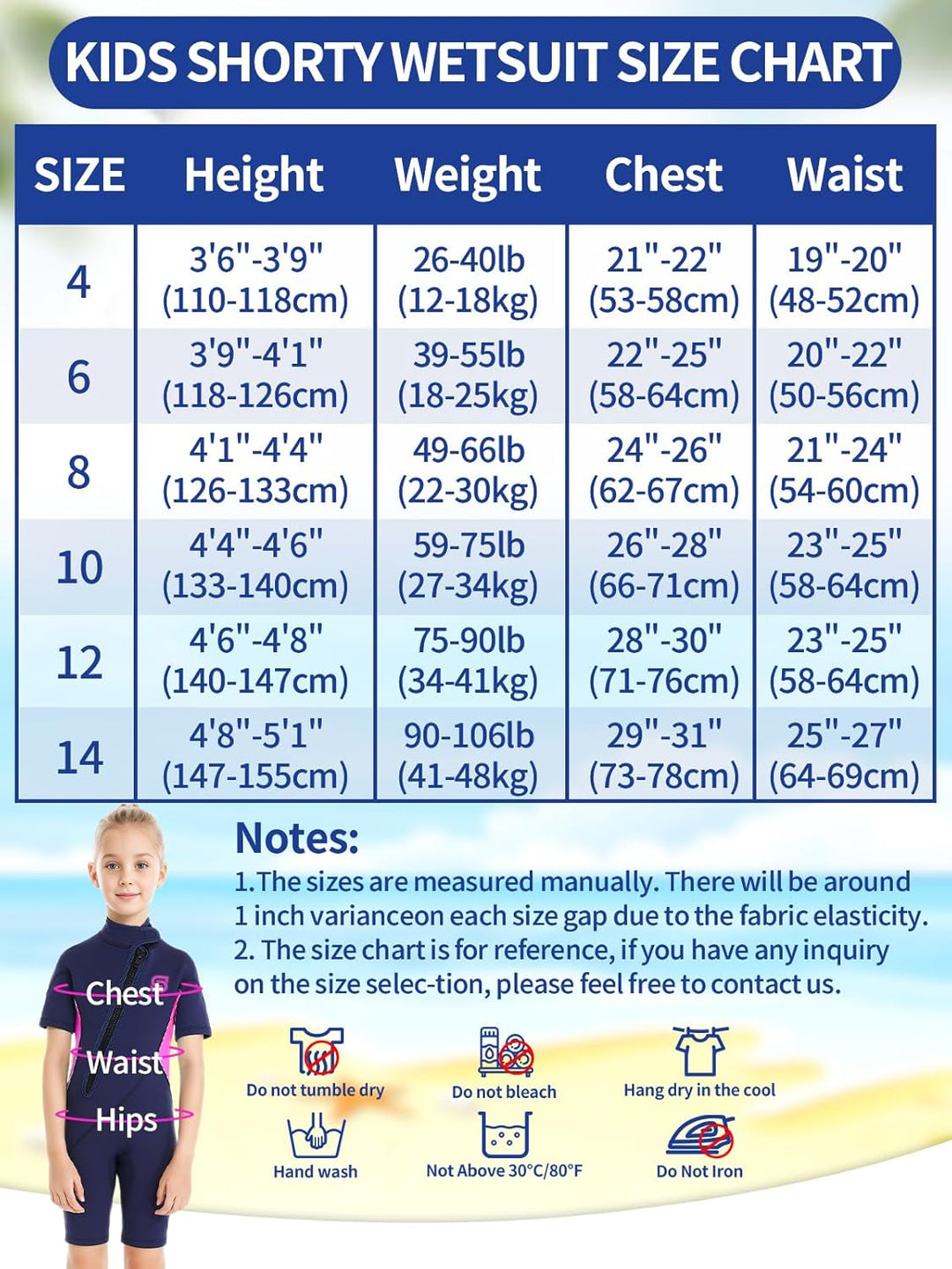 Neoprenanzug Kinder，2MM Neopren Shorty Wärmender Badeanzüge für Mädchen Jungen Thermal Taucheranzug