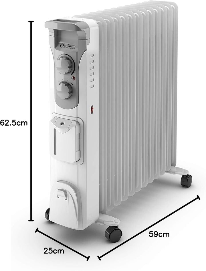 Olimpia Splendid 99298 Caldorad Humi 13 Ölradiator 2500 W mit Luftbefeuchter und Timer, Kunststoff 2