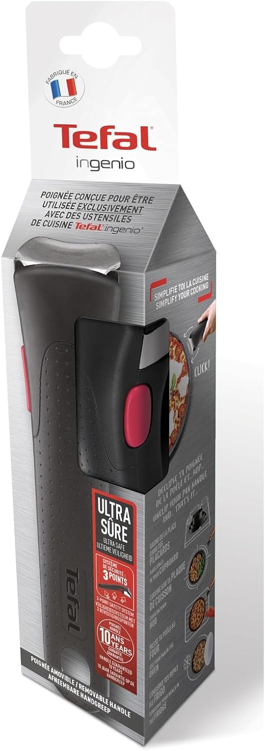 Tefal L98633 Ingenio Kunststoff-Griff | abnehmbarer Universalgriff | kompatibel mit allen Ingenio Se