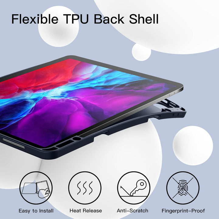 JETech Hülle für iPad Pro 12,9 Zoll (Modell 2020/2018, 4./3. Generation) mit Stifthalter, Pencil Auf