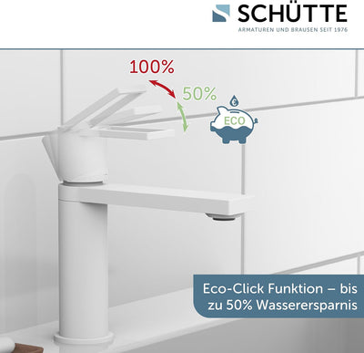 SCHÜTTE Waschtischarmatur MANHATTAN 33018, Wasserhahn Bad mit Ablaufgarnitur, Armatur Badezimmer, Ei