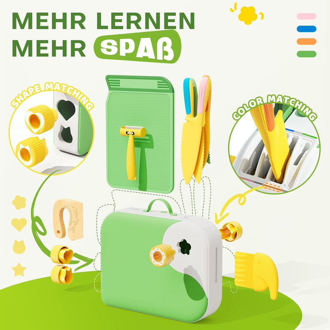 Kindermesser set - Kinder Sicherheit Küchenmesser für Echtes Kochen mit Aufbewahrungsbox, Gemüse Aus