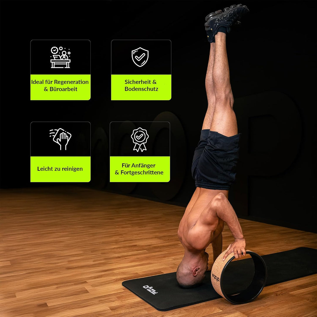 Phyzyo Yoga und Pilates Rad Ø33cm - Profirolle für Rückendehnung, Verbesserung des Gleichgewichtes u