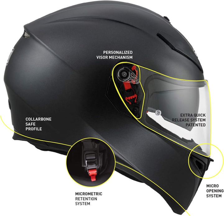 SV Solid Motorrad Integral-Helm Schwarz XXL, Schwarz XXL