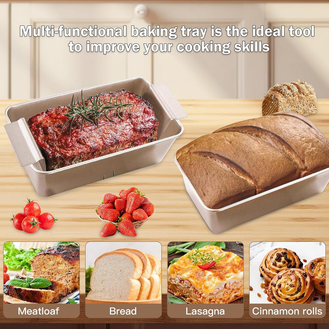 Generisch Brotbackform, Kastenform Brot, 2-in-1 Fleischpastetenform mit Ablaufrost, Backform Rechtec