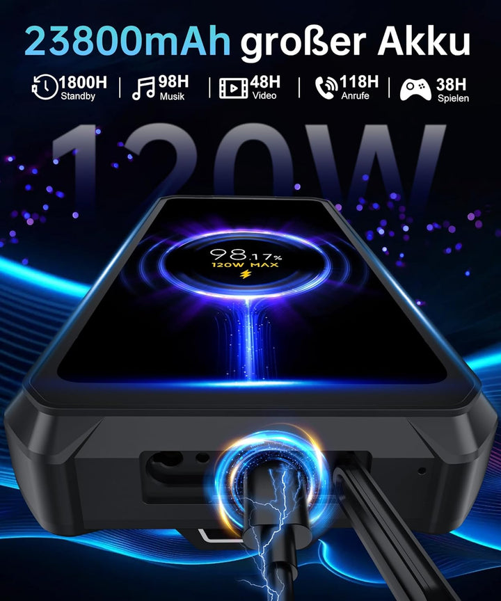 8849 Tank 3 Pro Outdoor Handy Ohne Vertrag, 23800mAh 5G Outdoor Smartphone mit Projektor, 32GB RAM+5