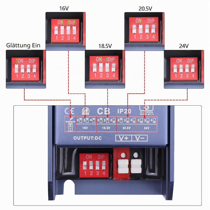 GOMING LED Netzteil Trafo 24V 400W AC 220V bis DC 24V 16.7A Transformator Konstante Spannung IP20 Ko