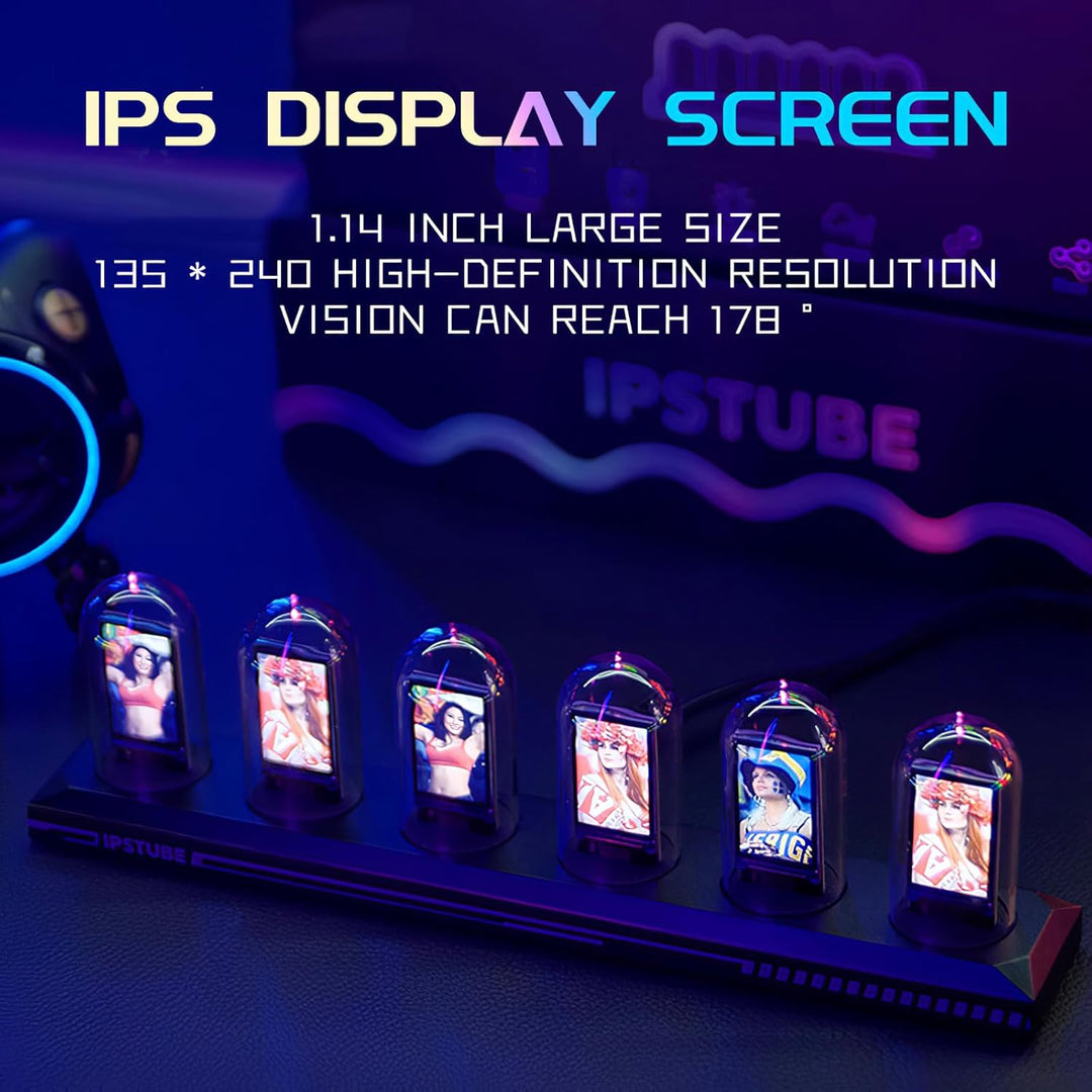 Nixie H401 Röhrenuhr, Leuchtröhre, IPS-Farbbildschirm, Digitaluhr, DIY, analoge und digitale Röhre,